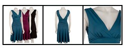 Ruby Women's V-neck Dress with Elastic Shirring