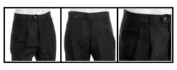 Oleg Cassini Men's Black Linen Double Pleat Pants