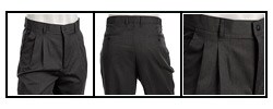 Oleg Cassini Men's Grey Double-pleated Pants