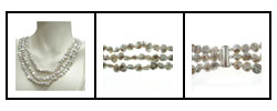 Freshwater Keshi Triple Strand Necklace