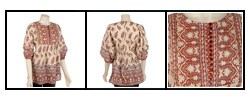 Chaudry Women's 3/4-sleeve Paisley Hippie Shirt