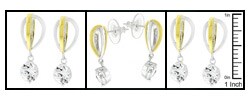 Two-tone Designer-inspired Drop Earrings