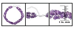 Sterling Silver 3-Strand Amethyst Chip Necklace
