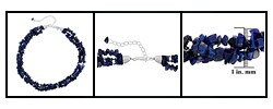 Sterling Silver 3-strand Lapis Chip Necklace