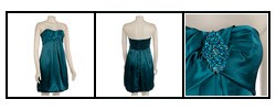Bari Jay Charmeuse Rolled Hem Strapless Evening Dress