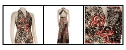 Bari Jay Charmeuse Twist Back Evening Dress