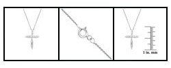 Sterling Silver 1/8ct TDW Diamond Cross Necklace