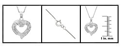 Sterling Silver 1/4ct TDW Diamond Heart Necklace (J, I2)
