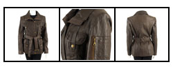 DKNY Washed Leather Safari Jacket