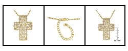 Charles Winston Goldtone CZ Cross Necklace