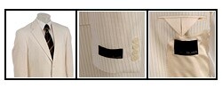 Bill Blass Men's Ivory Stripe Performance Linen Suit