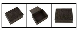 Floral Design Ebony Wood Jewelry Box (Indonesia)