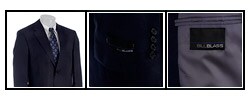 Bill Blass Men's Navy Stripe Wool 2-button Suit
