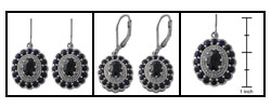 Sterling Silver Blue Sapphire and Diamond Earrings