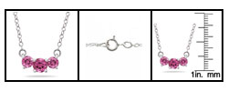 14k White Gold Three-stone Pink Topaz Necklace