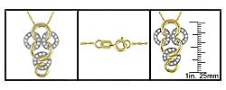14k Two-tone Gold 3/8ct TDW Diamond Necklace