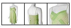 Sangria Junior's Lime Silk Dress with Woven Bodice