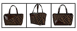 Fendi Tobacco Zucca Canvas Zip-top Bag