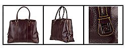 Fendi Large Plum Patent Leather Zip Tote Bag