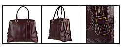 Fendi Large Plum Patent Leather Zip Tote Bag