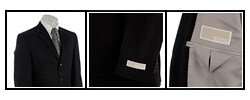 Michael Kors Men's Black Tonal Stripe Wool Suit