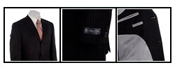 Sean John Men's Black Stripe 3-button Suit