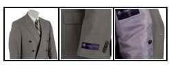 Sean John Men's Grey Sharkskin Double-breasted Suit