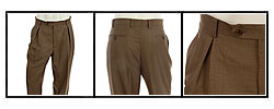 Sean John Men's Light Brown Sharkskin Reverse Pleated Pants