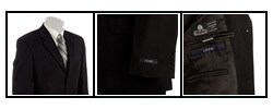 Izod Men's Black Wool 3-button Suit