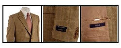 IZOD Men's Tan Check 2-button Center Vent Sportscoat