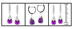 14k Gold Amethyst and 1/10ct TDW Diamond Earrings