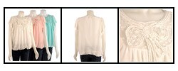 Moon Collection Women's Lace Trimmed Blouse
