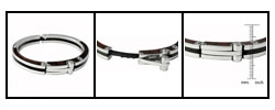 Stainless Steel Hinged Wood Accented Bangle