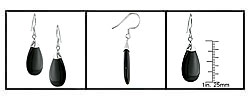 Sterling Silver Black Onyx Hook Earrings