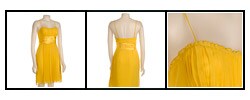 Democracy Women's Yellow Chiffon Pleated Dress