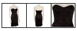 Betsey Johnson Women's Black Sateen Sheath Dress