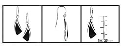 Sterling Silver Black Onyx Hook Earrings