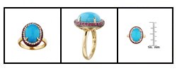 Encore by Le Vian 14k Gold Turquoise and Ruby Ring