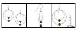 Sterling Silver Tiger's Eye Circle Earrings