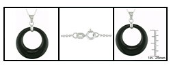 Sterling Silver Black Onyx Circle Necklace