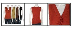 August Silk Women's Twist Front Sleeveless Shirt