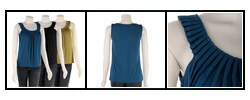 August Silk Women's Sleeveless Scoop Pleated Shirt