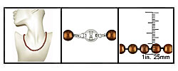 Freshwater Off Round Brown Pearl Necklace (6.5-7 mm)
