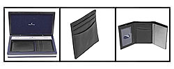 Nautica Black Tri-fold Wallet with Card Case Gift Set
