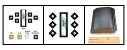 Black Clock and Mirrors (Set of 7)