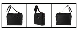 YSL Black Pebbled Leather Messenger Bag