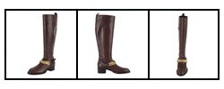 Balenciaga Women's Leather Chain Vamp Knee Boots