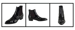 Miu Miu Men's Black Quilted Patent Chelsea Boots