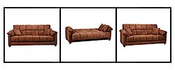 Madras Dark Brown Microfiber Futon Sofa Bed