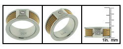 DIAMANTE di UOMO GTS STAINLESS MESH RING